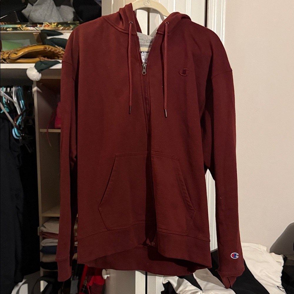 Men’s Champion Burgundy Full-Zip Hoodie